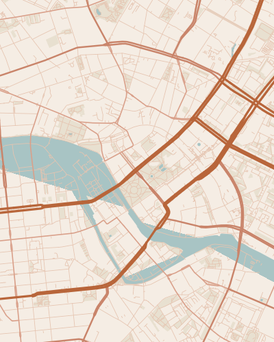 Stadtplan von Berlin im Terrakotta Design