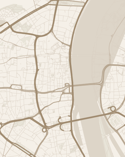 Stadtplan von Köln im Sand Design